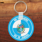 Rio de Janeiro-ronde Emblem Sleutelhanger (Voorkant)