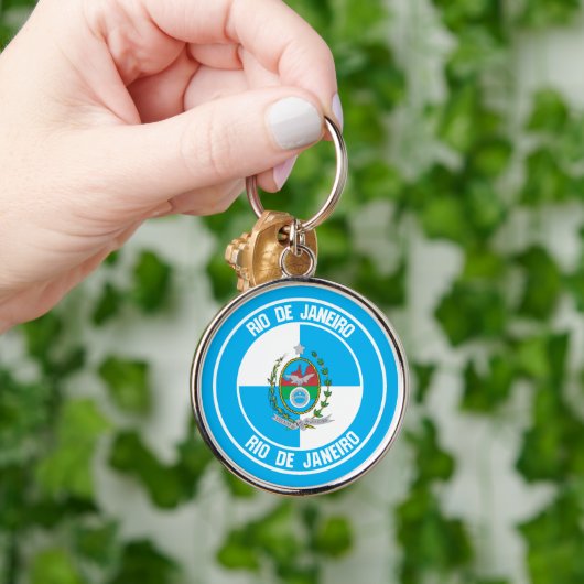 Rio de Janeiro-ronde Emblem Sleutelhanger (Hand)