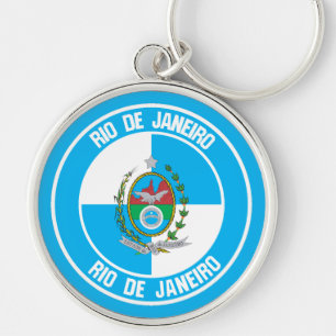 Rio de Janeiro-ronde Emblem Sleutelhanger
