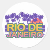 Rio De Janeiro Ronde Sticker (Voorkant)