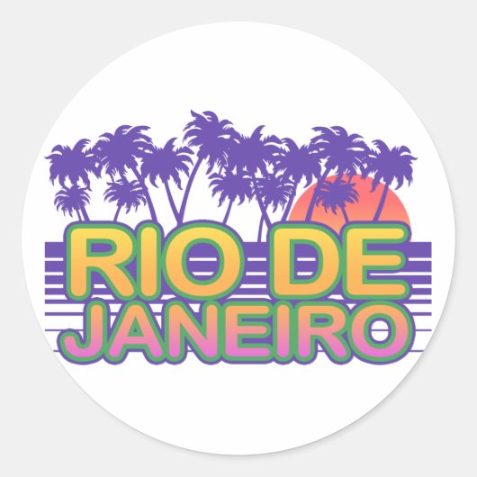 Rio De Janeiro Ronde Sticker (Voorkant)