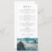 Rio de Janeiro Silhouette Watercolor Elegant Huwel Menu (Voorkant / Achterkant)