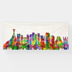 Rio de Janeiro - Skyline Brazilië Spandoek