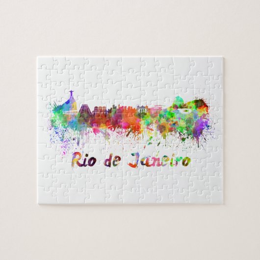 Rio de Janeiro skyline in waterverf Legpuzzel (Horizontaal)