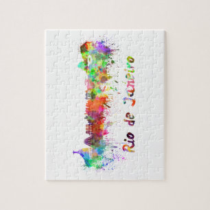 Rio de Janeiro skyline in waterverf Legpuzzel