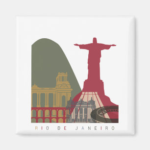 Rio de Janeiro skyline poster Magneet