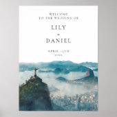Rio de Janeiro Skyline Wedding Welcome Sign Poster (Voorkant)