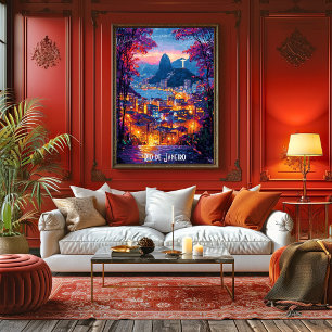 Rio de Janeiro Stadssilhouet Poster – Braziliaanse
