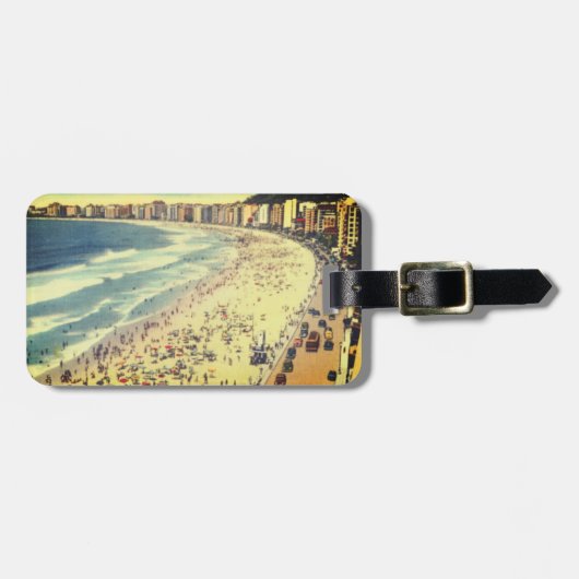 Rio de Janeiro, strand van Copacabana, Brazilië Bagagelabel (Voorkant horizontaal)