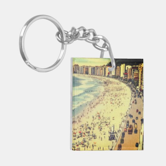Rio de Janeiro,  strand van Copacabana, Brazilië Sleutelhanger (Voorkant Links)