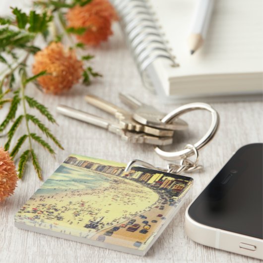 Rio de Janeiro,  strand van Copacabana, Brazilië Sleutelhanger (Voorkant Rechts)