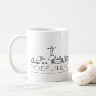 Rio De Janeiro Stylized Skyline Coffee Mok