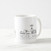 Rio De Janeiro Stylized Skyline Coffee Mok (Voorkant rechts)