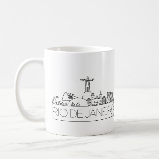 Rio De Janeiro Stylized Skyline Coffee Mok (Links)