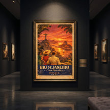 Rio de Janeiro Vintage Reisposter | Brazilië Muurd