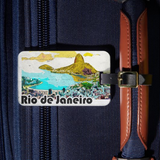 Rio de Janeiro Vintage Travel Bagagelabel (Voorkant Insitu 4)