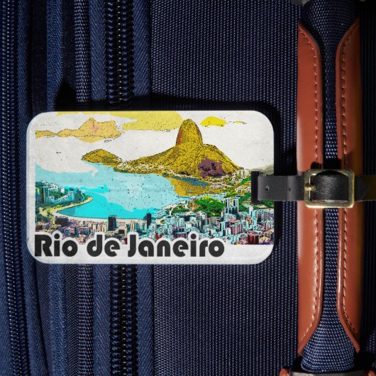 Rio de Janeiro Vintage Travel Bagagelabel (Voorkant Insitu 4)