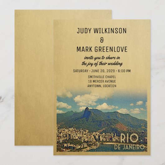 Rio de Janeiro Wedding Kaart (Voorkant / Achterkant)