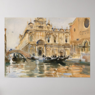 Rio dei Mendicanti, Venetië, door John Singer Sarg Poster