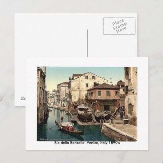 Rio della Botisella, Venetië, 1890 Briefkaart (Voorkant / Achterkant)