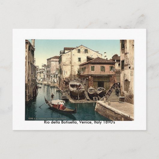 Rio della Botisella, Venetië, 1890 Briefkaart (Voorkant)