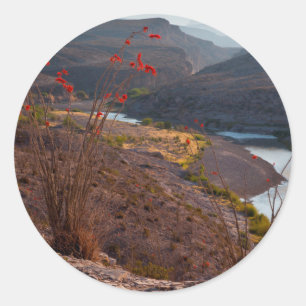 Rio Grande die door de Chihuahuan-woestijn stroomt Ronde Sticker