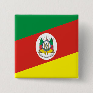 Rio Grande Do Sul Brasil, Brazilië Vierkante Button 5,1 Cm
