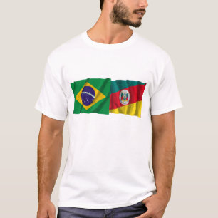 Rio Grande do Sul en de Golfvlaggen van Brazilië T-shirt