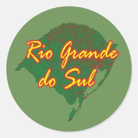 Rio Grande do Sul Ronde Sticker (Voorkant)