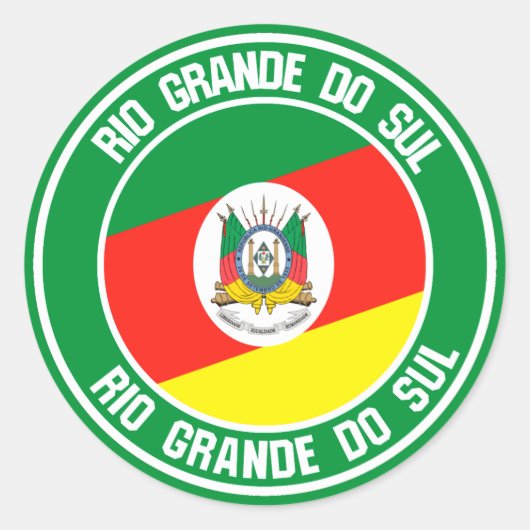 Rio Grande do Sul Round Emblem Ronde Sticker (Voorkant)