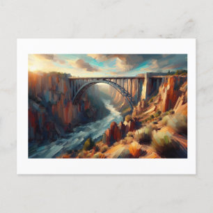 Rio Grande Gorge Bridge in het landschap, Briefkaart