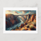 Rio Grande Gorge Bridge in het landschap, Briefkaart (Voorkant)