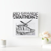 Rio Grande Southern Logo Clock Vierkante Klok (Huis)