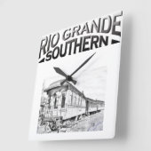 Rio Grande Southern Logo Clock Vierkante Klok (Hoek)
