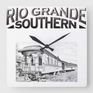 Rio Grande Southern Logo Clock Vierkante Klok