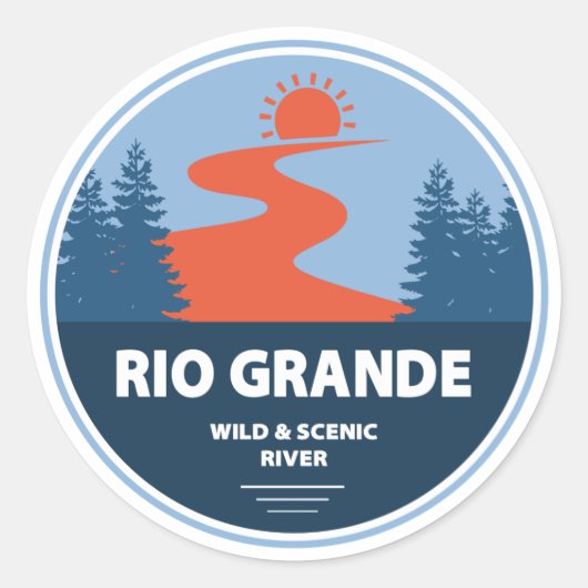 Rio Grande Wild en de Schilderachtig rivier Ronde Sticker (Voorkant)