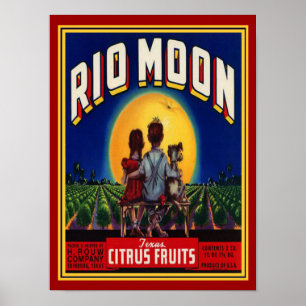 "Rio Moon" 1940 citrusvruchten AD-12x16 Poster
