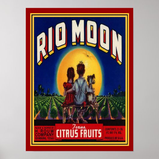 "Rio Moon" 1940 citrusvruchten AD-12x16 Poster (Voorkant)