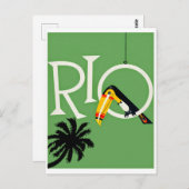 Rio, oud briefkaart met exotische papegaai (Voorkant / Achterkant)