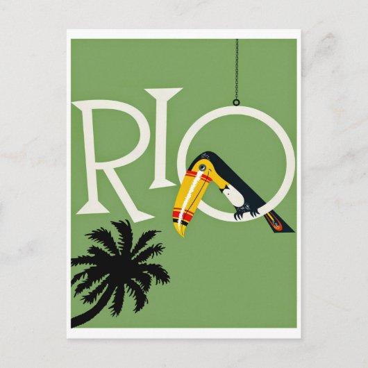 Rio, oud briefkaart met exotische papegaai (Voorkant)