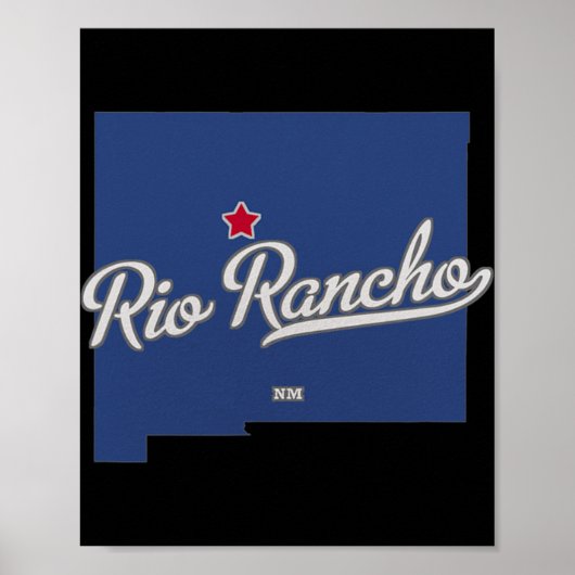 Rio Rancho New Mexico Nm Kaart Poster (Voorkant)