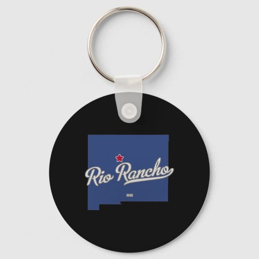 Rio Rancho New Mexico Nm Kaart Sleutelhanger (Voorkant)