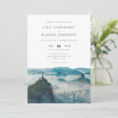Rio Skyline Brazil Destination Photo Wedding Kaart (Staand voorkant)