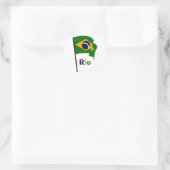 Rio, tekst in meerdere kleuren ronde sticker (Tas)