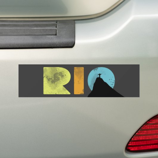 RIO vette letters met Corcovado Bumpersticker (Op auto)