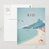 Rio Vintage Travel Poster - Art Briefkaart (Voorkant / Achterkant)
