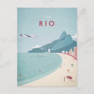 Rio Vintage Travel Poster - Art Briefkaart