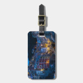 Riomaggiore at night Cinque Terre Liguria Italië Bagagelabel (Voorkant verticaal)