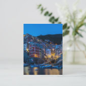 Riomaggiore at night Cinque Terre Liguria Italië Briefkaart (Staand voorkant)