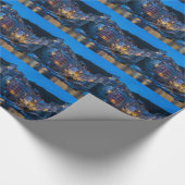 Riomaggiore at night Cinque Terre Liguria Italië Cadeaupapier (Hoek)